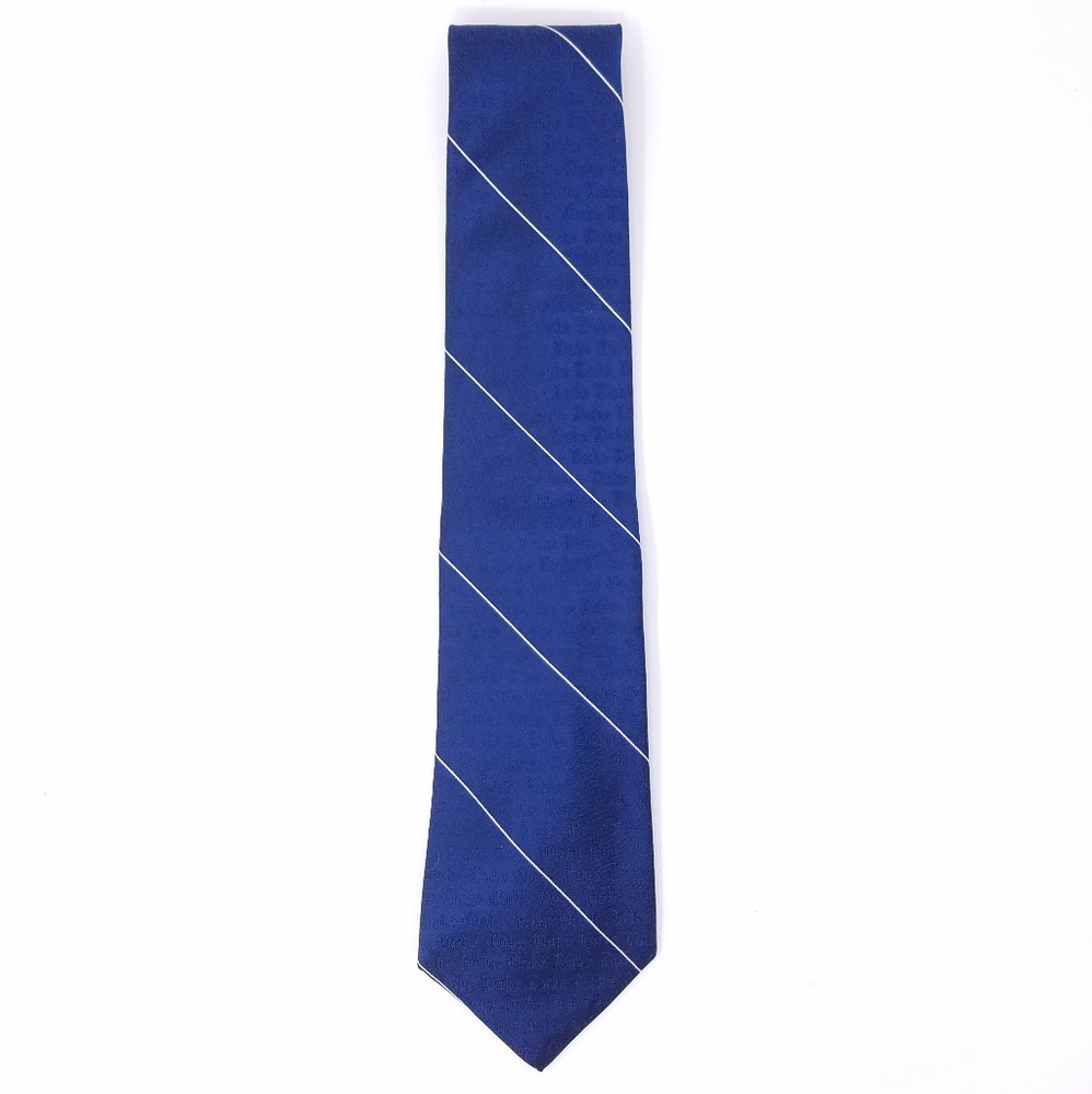 Duke University blue and white stripe silk tie